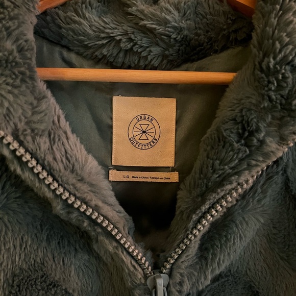 UO teal fuzzy jacket - Picture 3 of 3